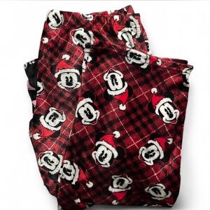 Disney Christmas  Pajama Bottoms - Red and Black Mickey Pattern!